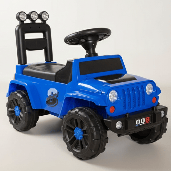 Kids Push-Ride Jeep, Foot-to-Floor Car with Music and Lights | Children's Ride-On Toy Vehicle with 4x4 Off-Road Design